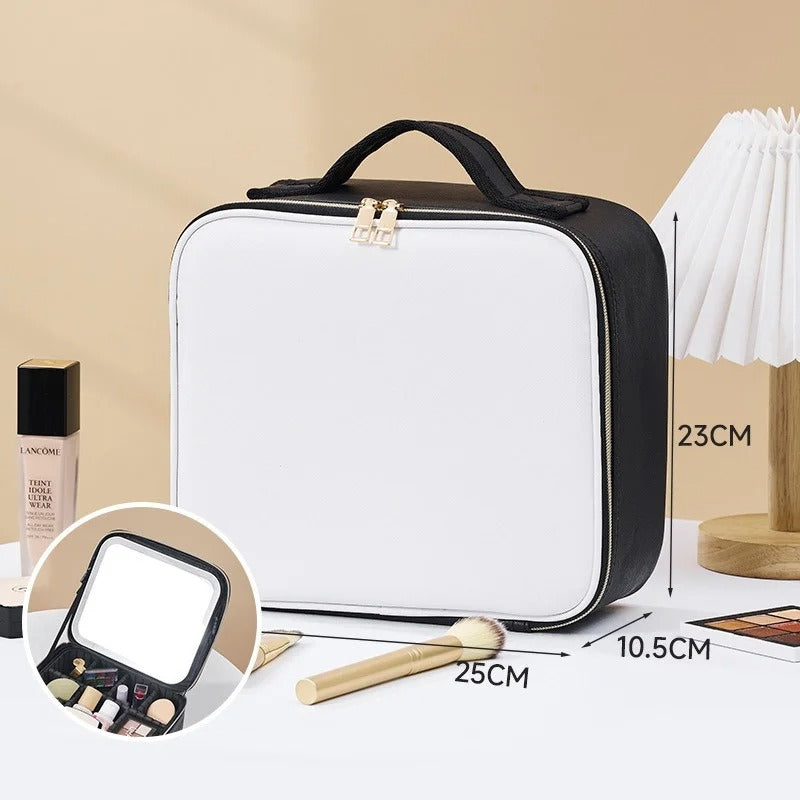 Portable Smart LED Makeup Bag with Mirror