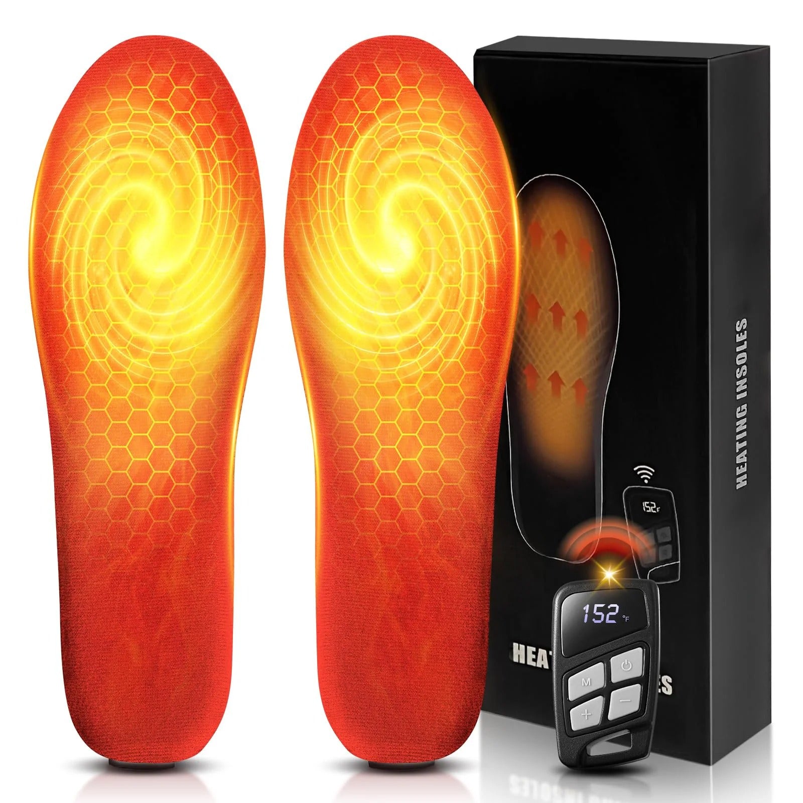 Heated Insoles, 7000mAH Rechargeable Electric Heating Insoles with Remote Control