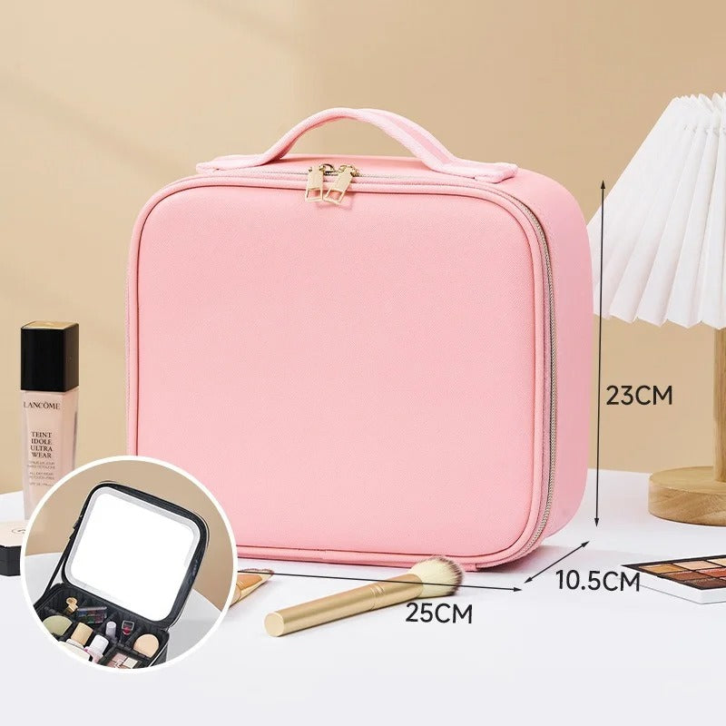 Portable Smart LED Makeup Bag with Mirror