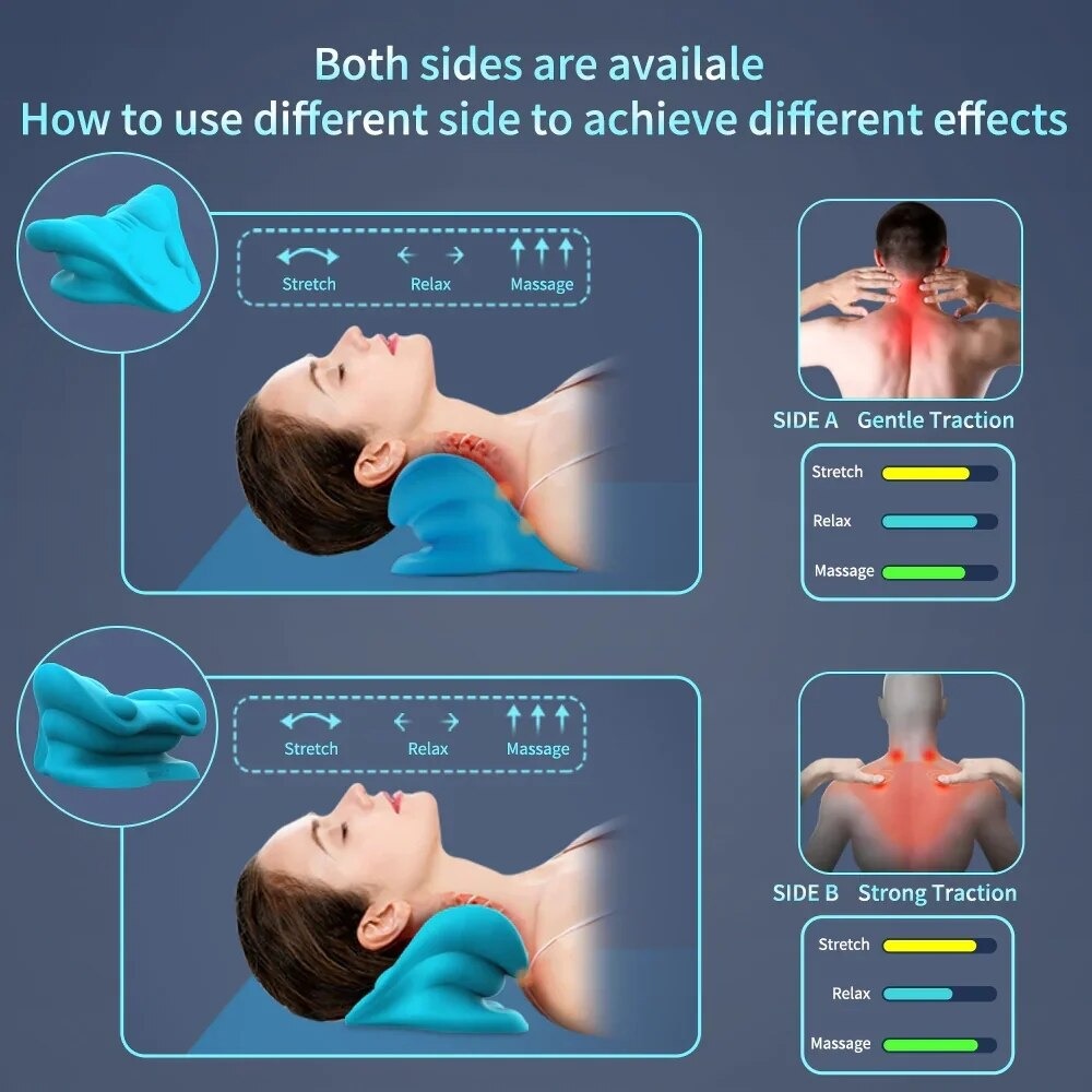 Neck Cloud Massage Pillow Neck Shoulder Cervical Chiropractic Traction Device Massage Pillow for Pain Relief Body Neck Massager