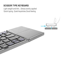 Thumbnail for Portable Folding BT English Keyboard Wireless Rechargeable Foldable Touchpad for IOS Android Windows ipad Tablet