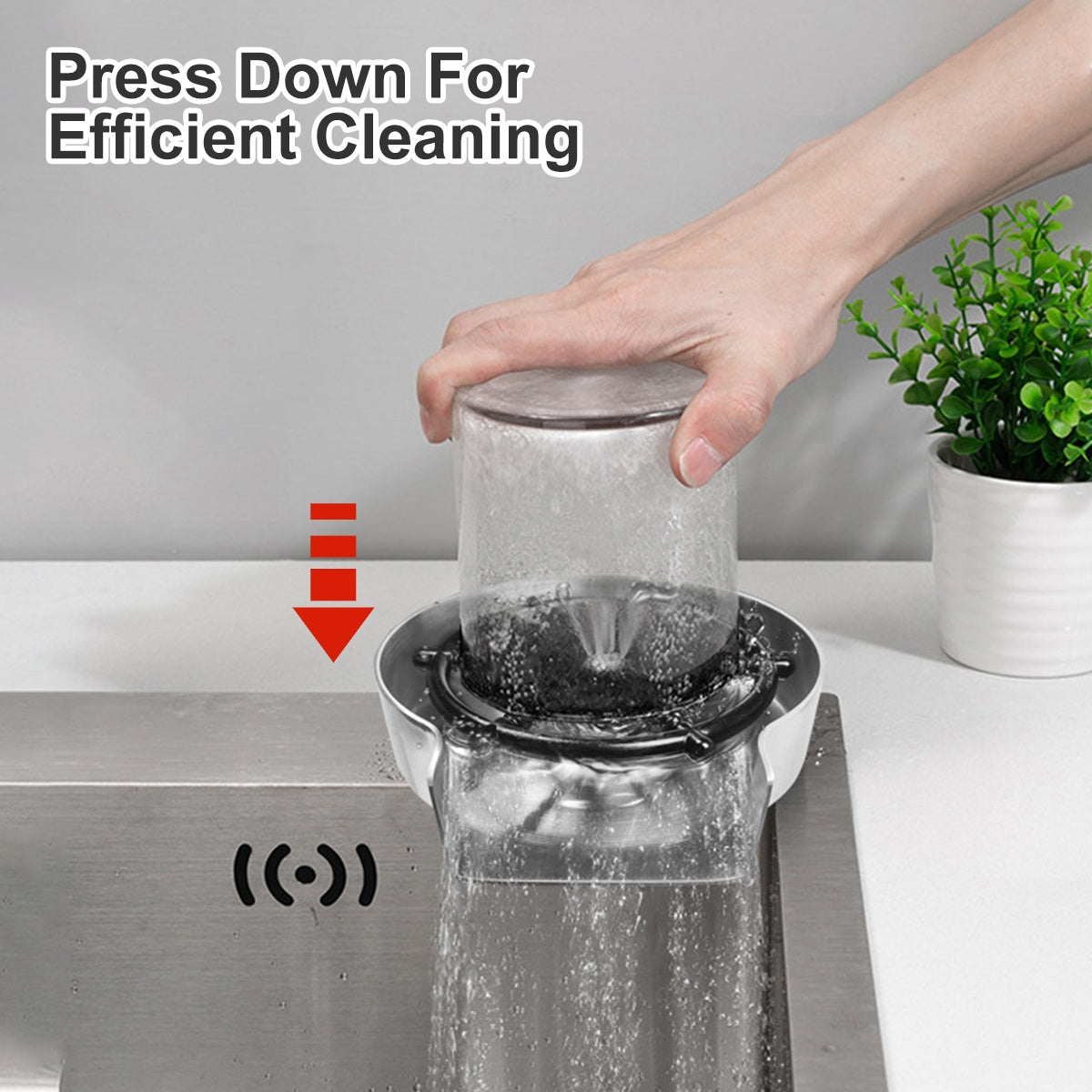 Stainless Steel Cup Washer Bar Glass Rinser High Pressure Faucet Automatic