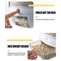 Thumbnail for Big Size 29 cm Rotating Rice Dispenser 6 Grid Sealed Rice Storage Box Grain Storage Bucket Dry Food Storage Jar Kitchen Storage Organizer