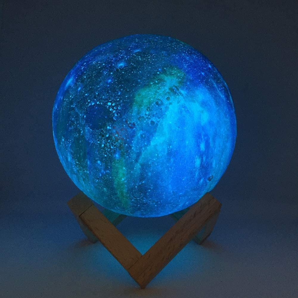 15/19/22 cm GALAXY 3D Moon Lamp 16 Galaxy Colors Touch Remote